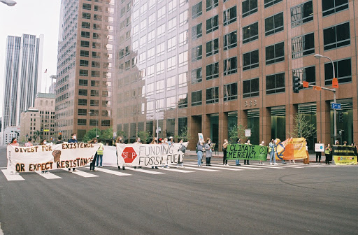  XRYLA youth barricading the streets of Downtown Los Angeles. (Photo by Livia Rosenmayr)